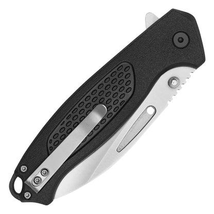 Buckshot Knives - 8.25" Black Textured D2 | Ball Bearing Pocket Knife