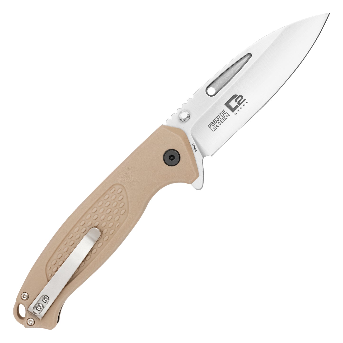 Buckshot Knives - 8.25" Desert Textured D2 | Ball Bearing Pocket Knife