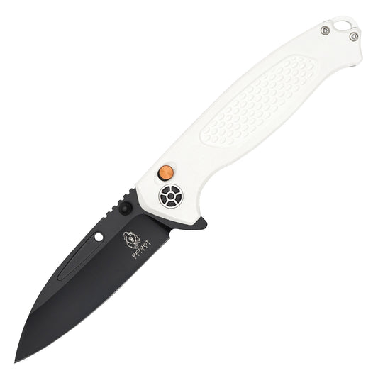 Buckshot Knives - 8.25" White Textured D2 | Ball Bearing Pocket Knife