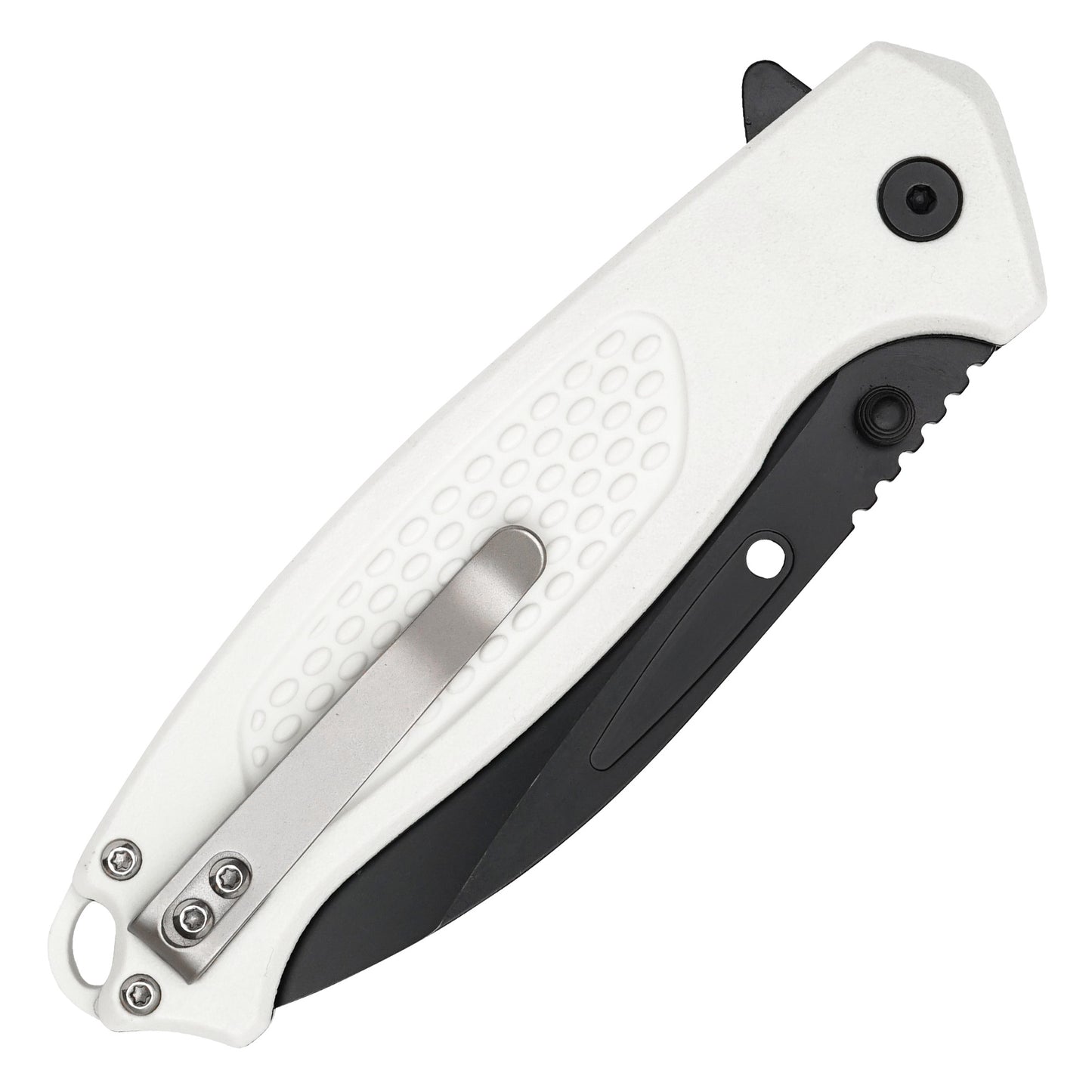 Buckshot Knives - 8.25" White Textured D2 | Ball Bearing Pocket Knife