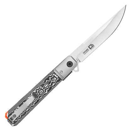 Buckshot Knives - 8.5" White Ripple D2 | Ball Bearing Pocket Knife