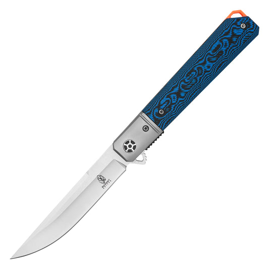 Buckshot Knives - 8.5" Blue Ripple D2 | Ball Bearing Pocket Knife