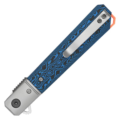 Buckshot Knives - 8.5" Blue Ripple D2 | Ball Bearing Pocket Knife