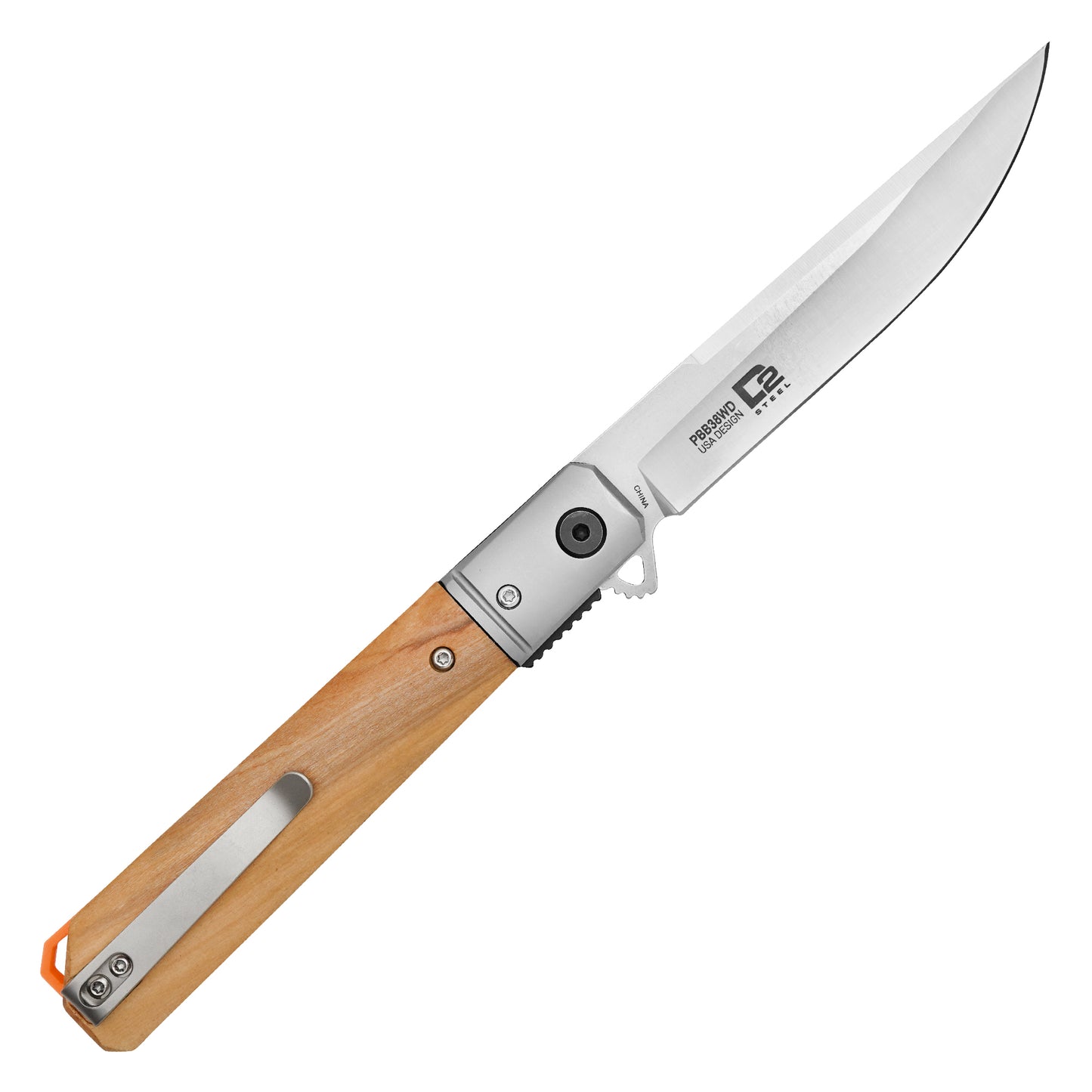 Buckshot Knives - 8.5" Natural Wood D2 | Ball Bearing Pocket Knife
