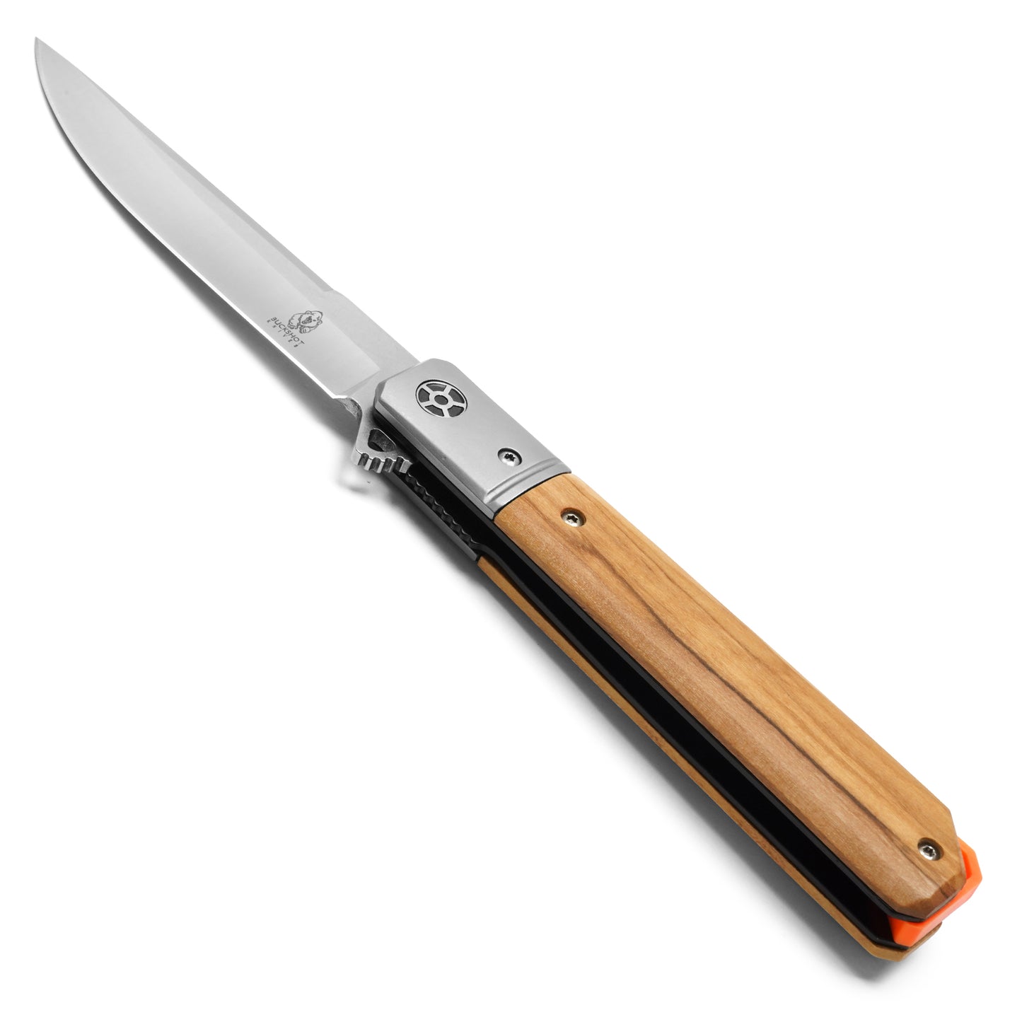 Buckshot Knives - 8.5" Natural Wood D2 | Ball Bearing Pocket Knife