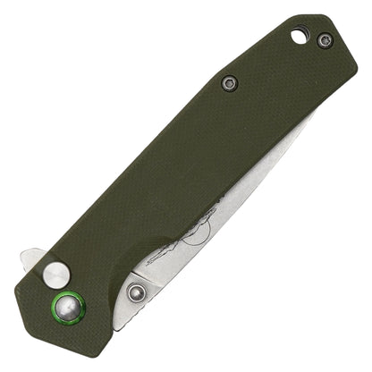 Buckshot Knives - 7" Green D2 Wolfpack | Ball Bearing Pocket Knife