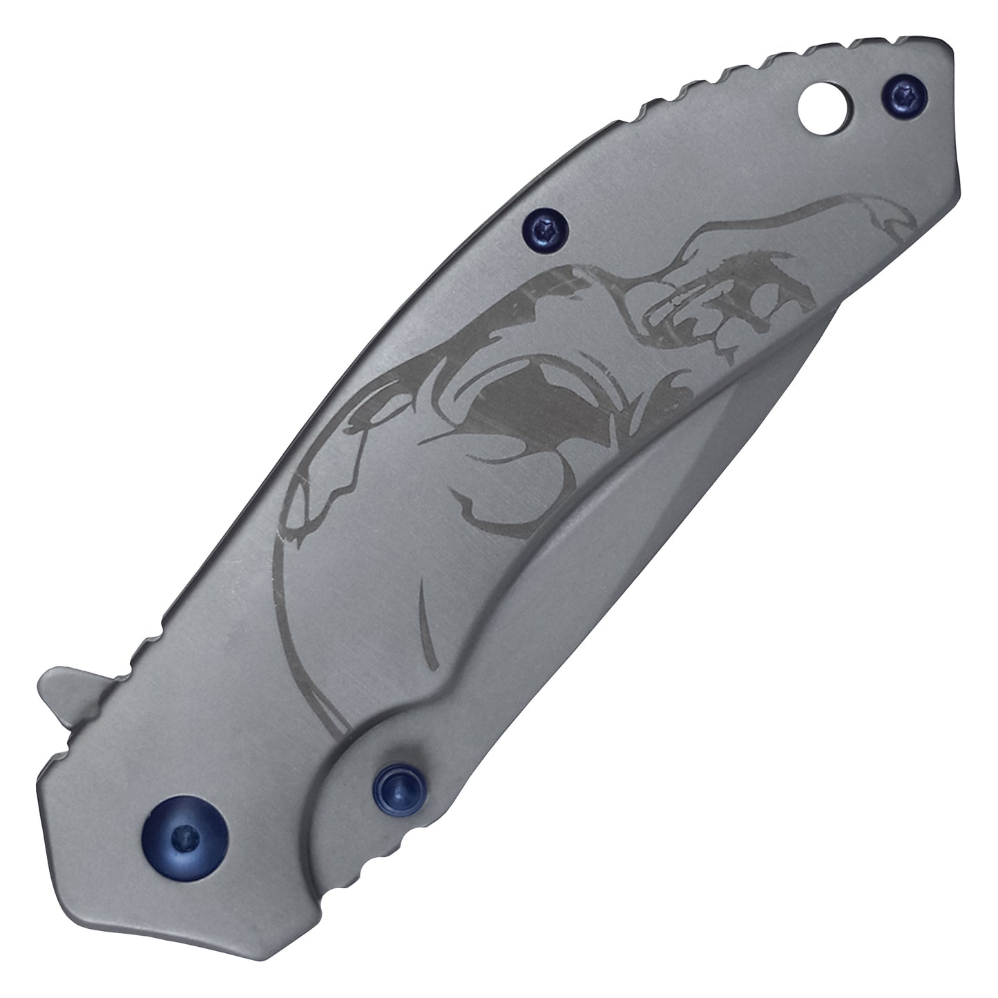 Wartech - 7.75" Skull Gray | Ball Bearing Pocket Knife