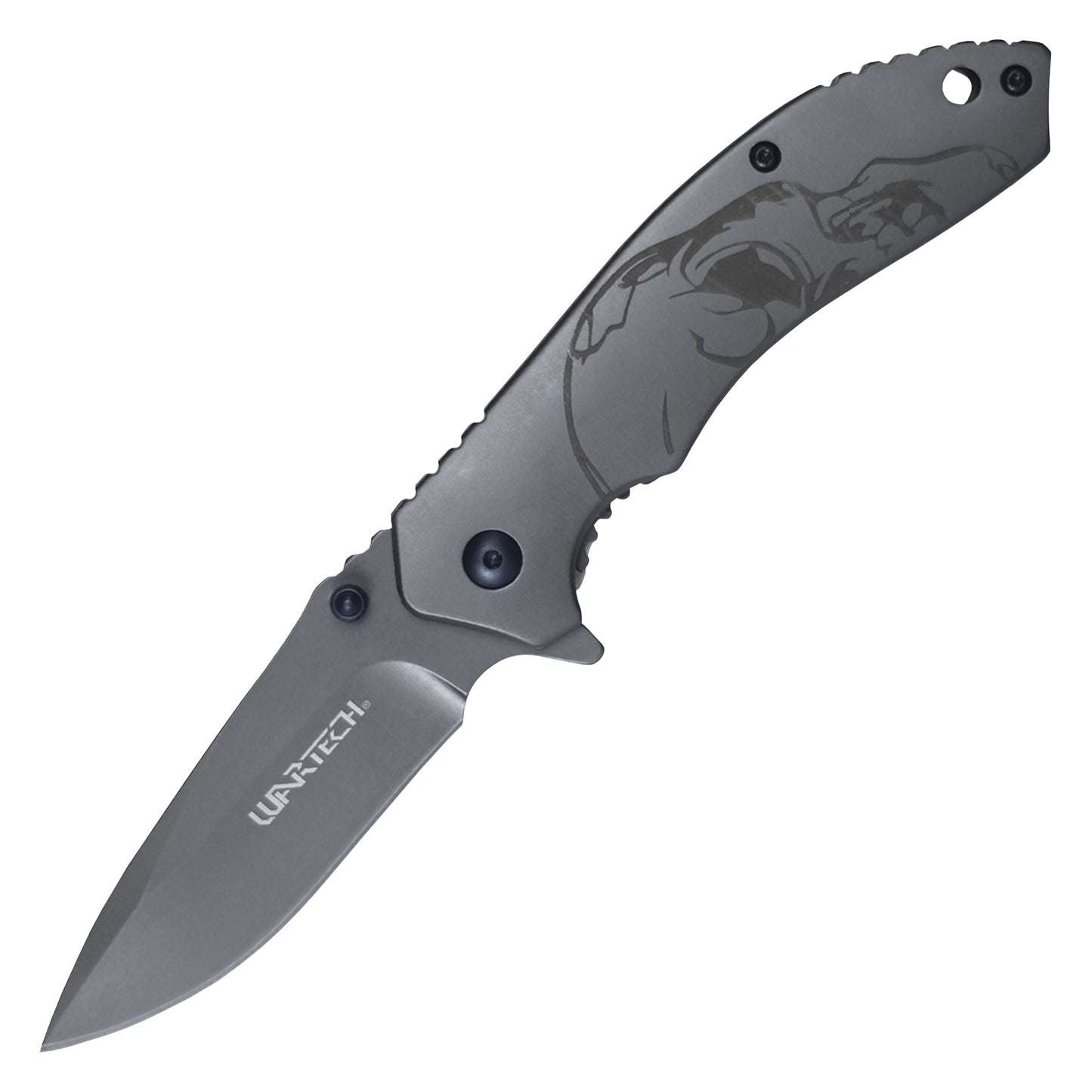 Wartech - 7.75" Skull Gray | Ball Bearing Pocket Knife