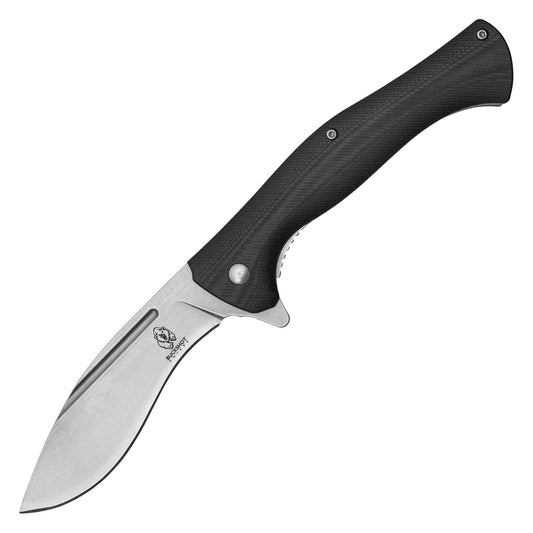 Buckshot Knives - 8.75” Black D2 Steel | Ball Bearing Pocket Knife