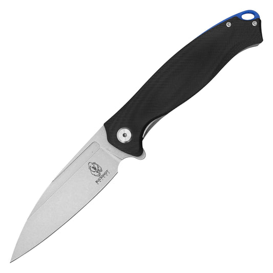 Buckshot Knives - 9” Black D2 Steel | Ball Bearing Pocket Knife