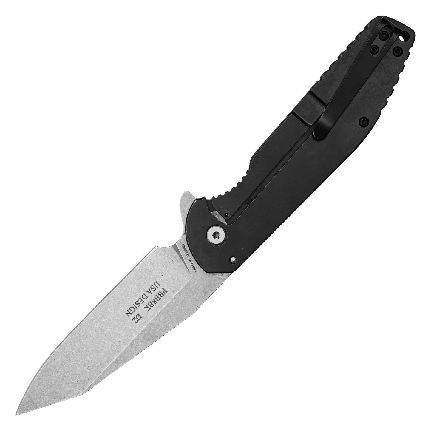Buckshot Knives - 8.25" Black Carbon Fiber D2 Steel | Ball Bearing Pocket Knife