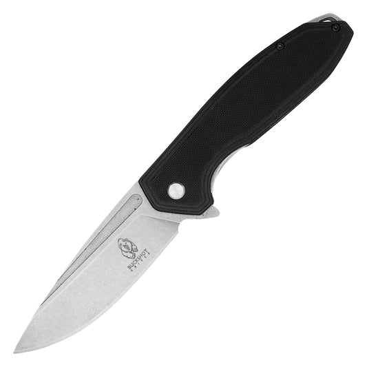 Buckshot Knives - 8.5” Black D2 Steel  | Ball Bearing Pocket Knife