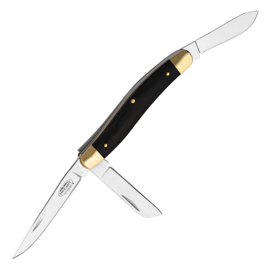 Buckshot 8" 3-Blade Black Stockman Pocket Knife