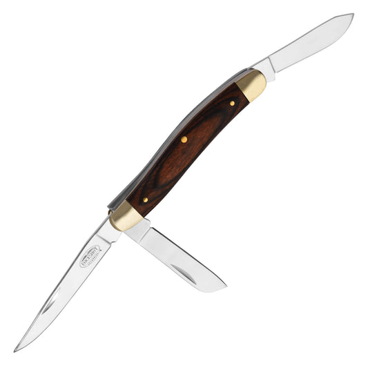 Buckshot 8" 3-Blade Natural Wood Stockman Pocket Knife