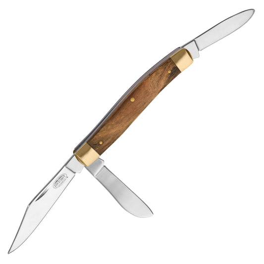 Buckshot 8" 3-Blade Light Wood Stockman Pocket Knife