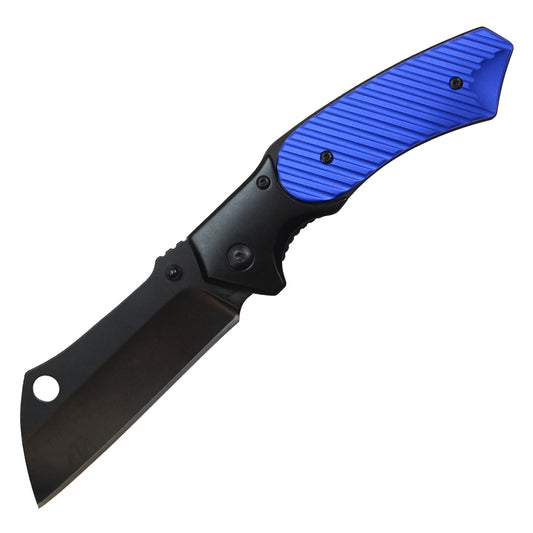 8" Blue Inlay Razor | Spring Assisted Pocket Knife