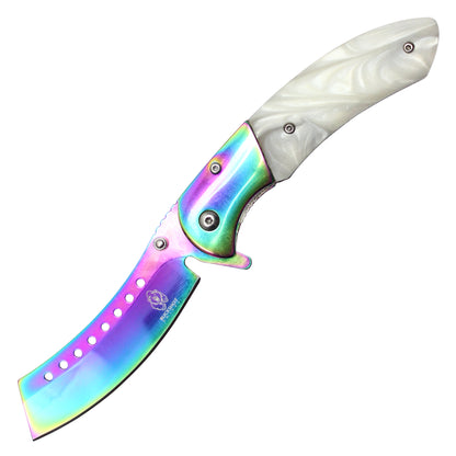 Buckshot Knives - 8" Rainbow Cleaver | Spring Assisted Pocket Knife