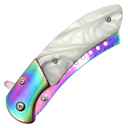 Buckshot Knives - 8" Rainbow Cleaver | Spring Assisted Pocket Knife