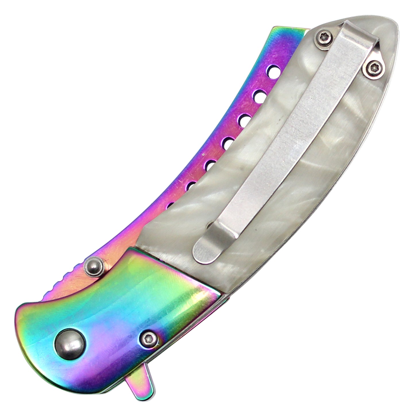 Buckshot Knives - 8" Rainbow Cleaver | Spring Assisted Pocket Knife