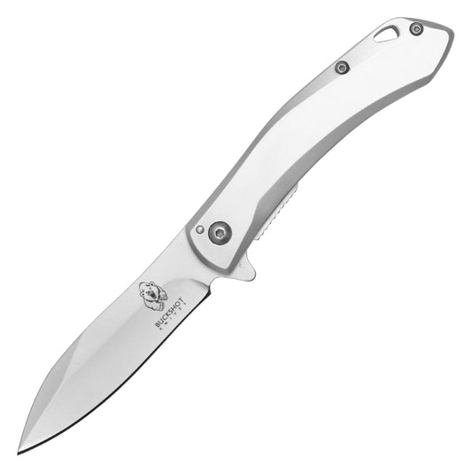 Buckshot - 7.25" Minimalist Silver Pocket Knife