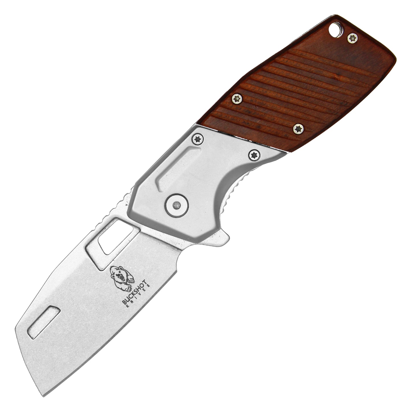 Buckshot - 6.5" Wood 2-Tone Pocket Knife