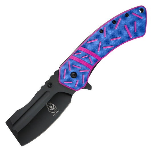 Buckshot Knives - 8" Blue Sprinkles | Spring Assisted Pocket Cleaver