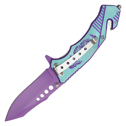Wartech - 8" Purple Dragon | Spring Assisted Pocket Knife