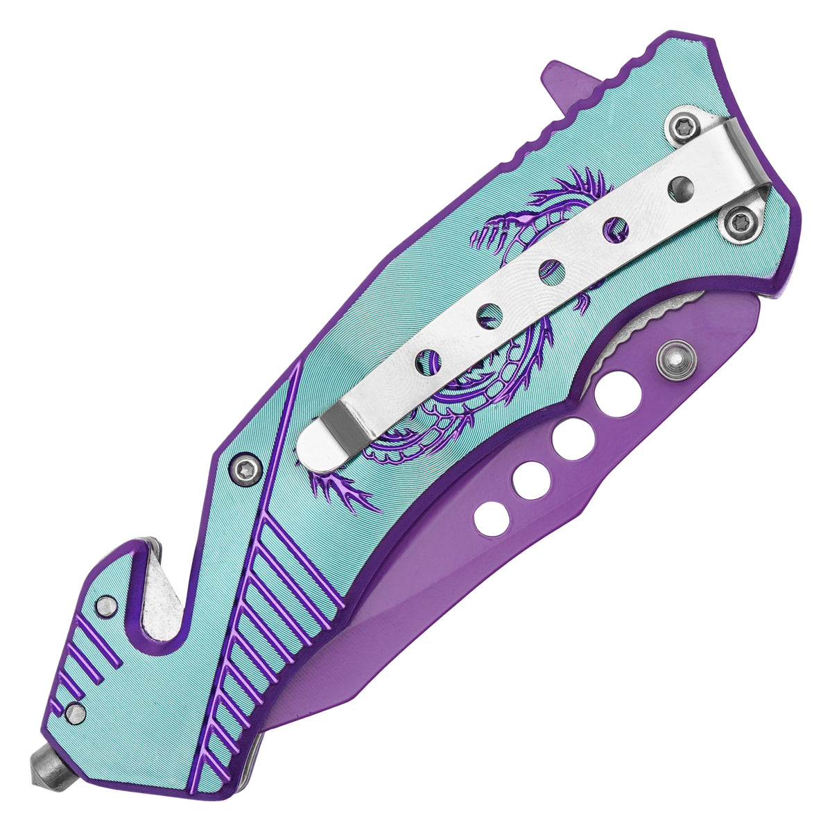 Wartech - 8" Purple Dragon | Spring Assisted Pocket Knife