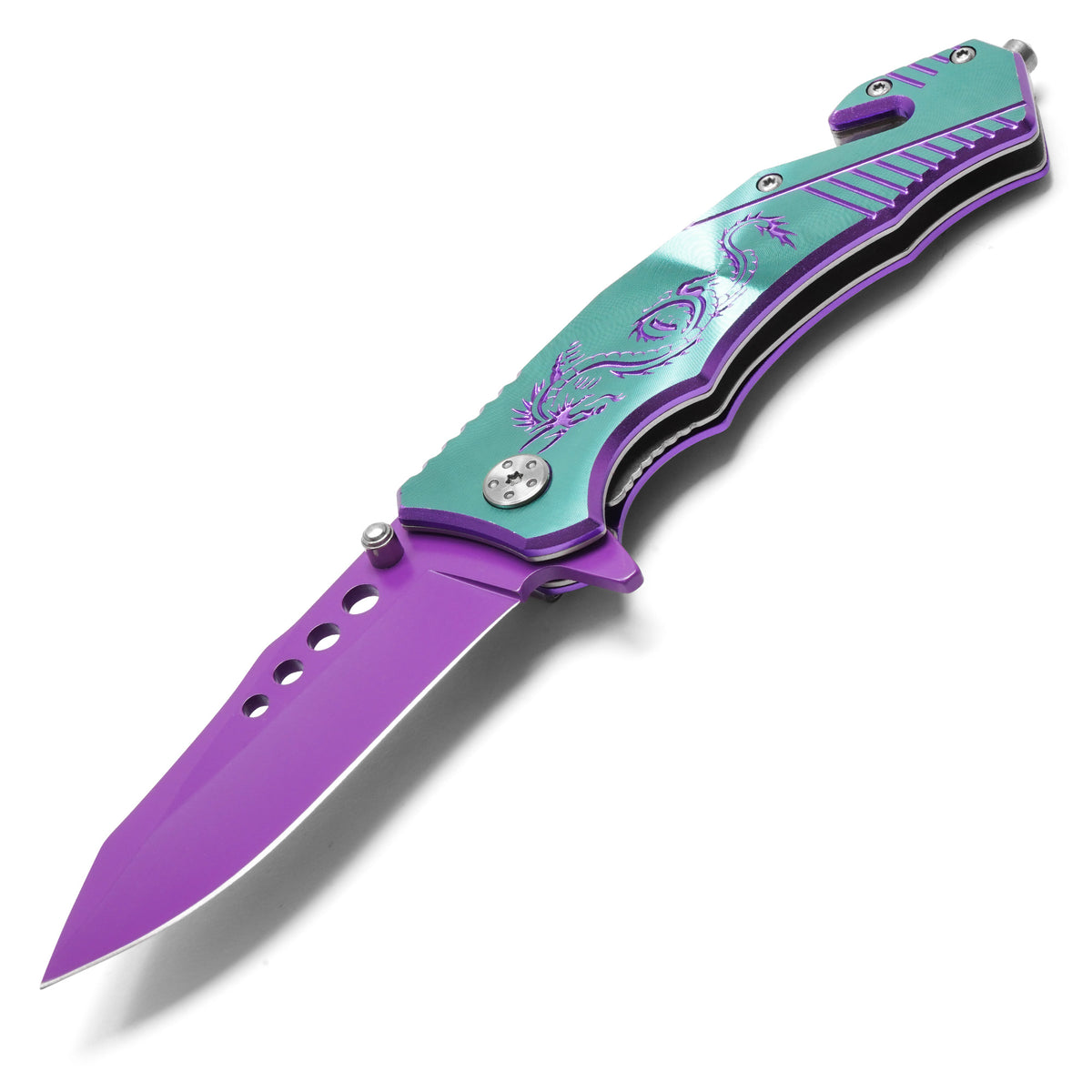 Wartech - 8" Purple Dragon | Spring Assisted Pocket Knife