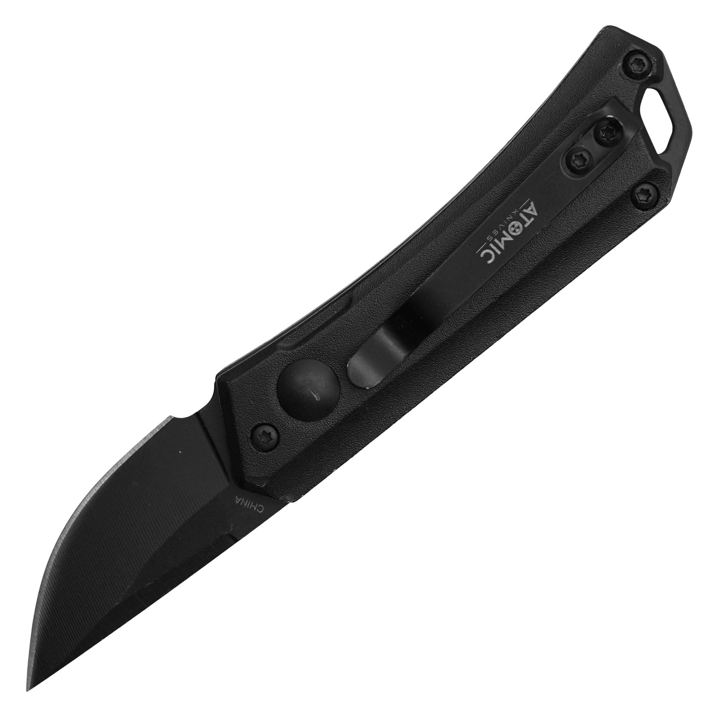 Atomic Knives - 5.25” Black | Push Button Pocket Knife