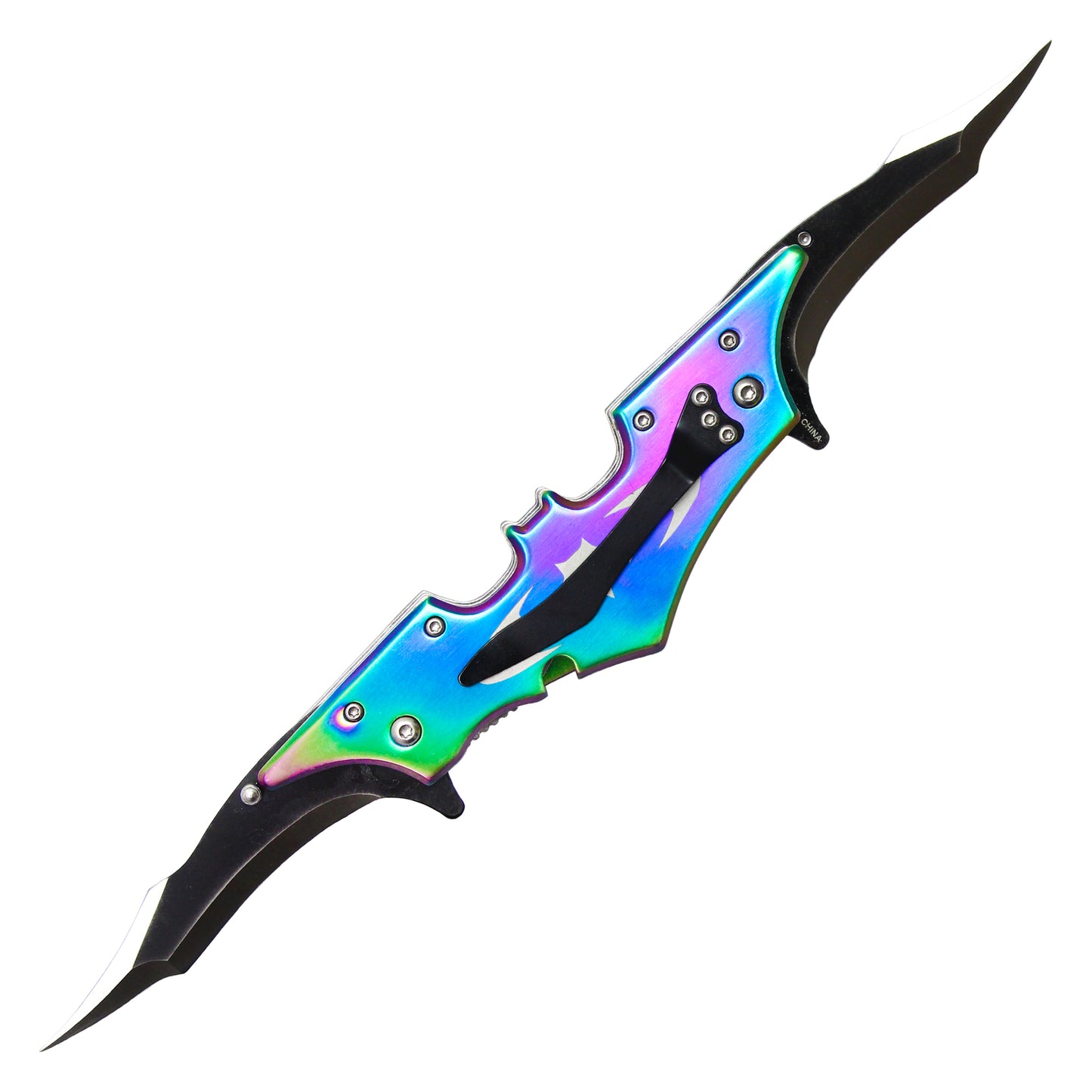 11" Rainbow Dual Blade Batarang Knife