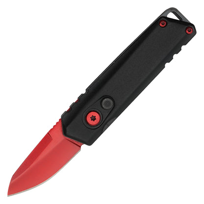 5” Red | Push Button Knife