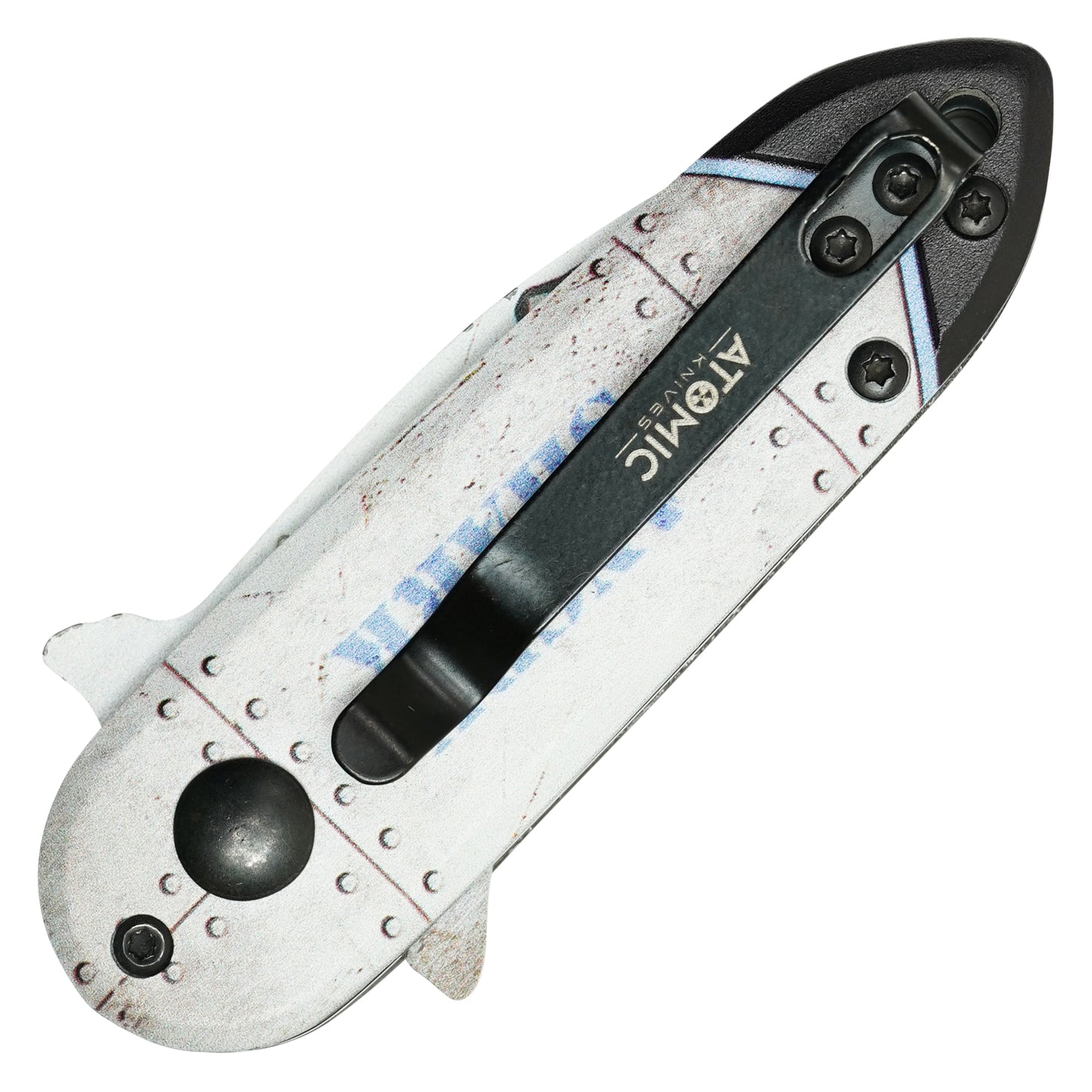 Atomic Knives - 5” White Bomb | Push Button Knife