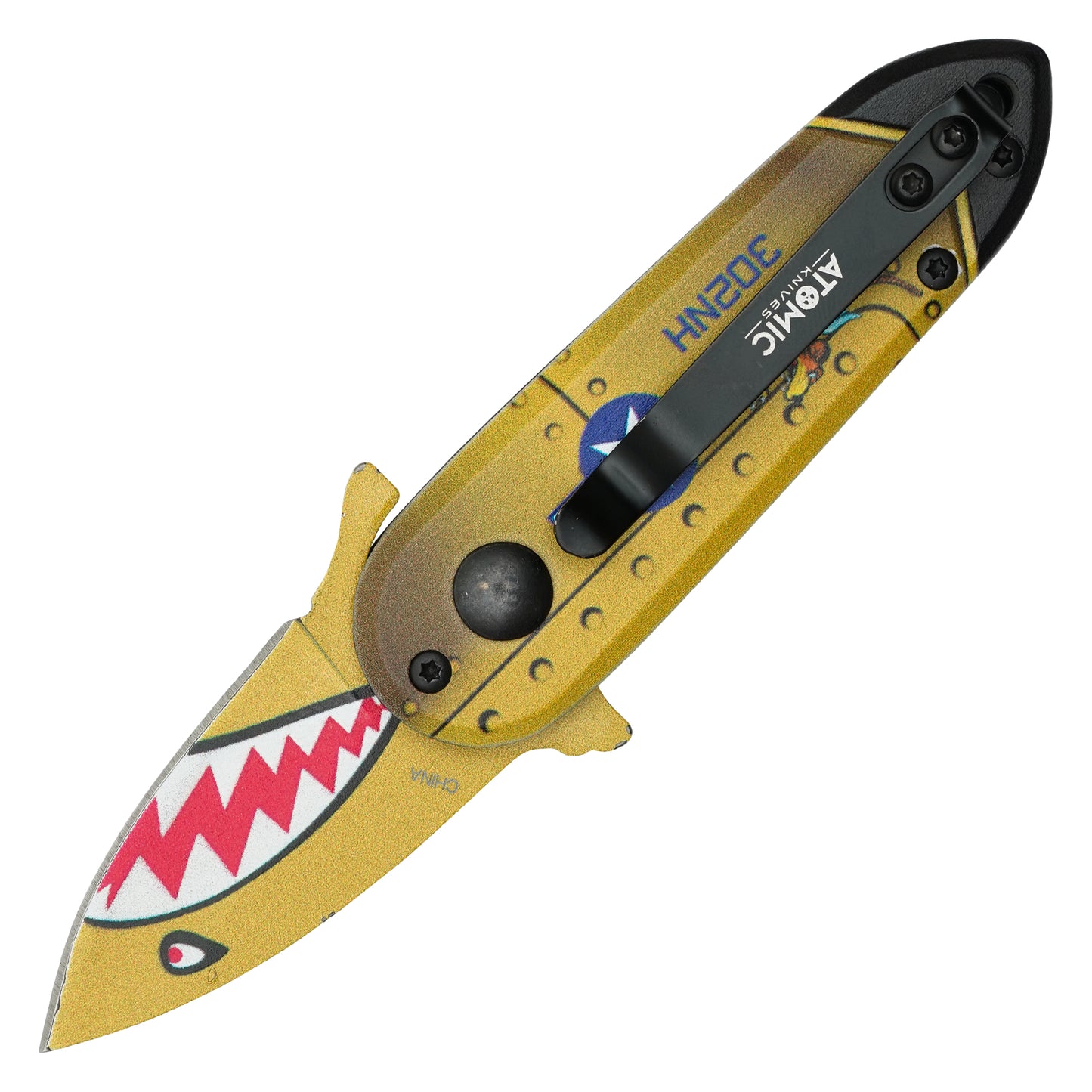 Atomic Knives - 5” Gold Bomb | Push Button Knife