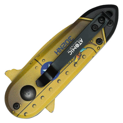 Atomic Knives - 5” Gold Bomb | Push Button Knife