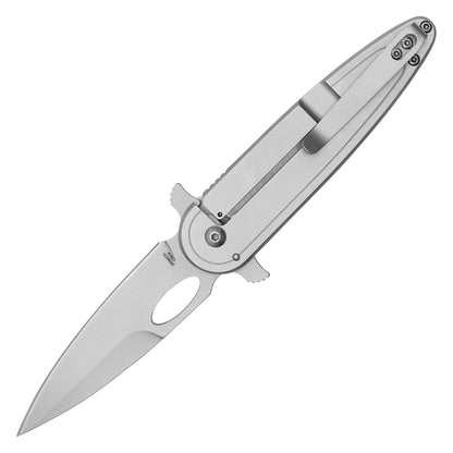7.75” Silver Bitcoin Pocket Knife | Spring Assisted Pocket Knife