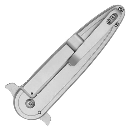 7.75” Silver Bitcoin Pocket Knife | Spring Assisted Pocket Knife