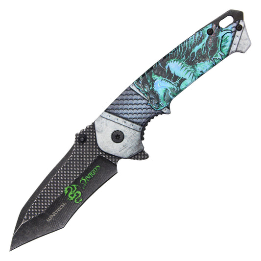 Wartech - 8" 3D Blue Dragon Pocket Knife