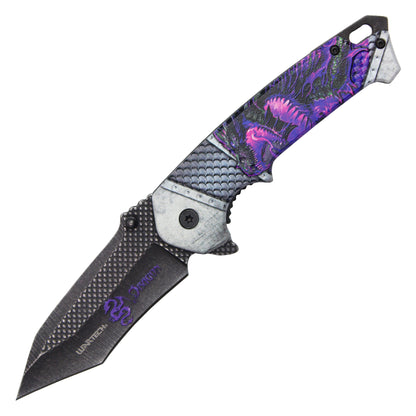 Wartech - 8" 3D Purple Dragon Pocket Knife