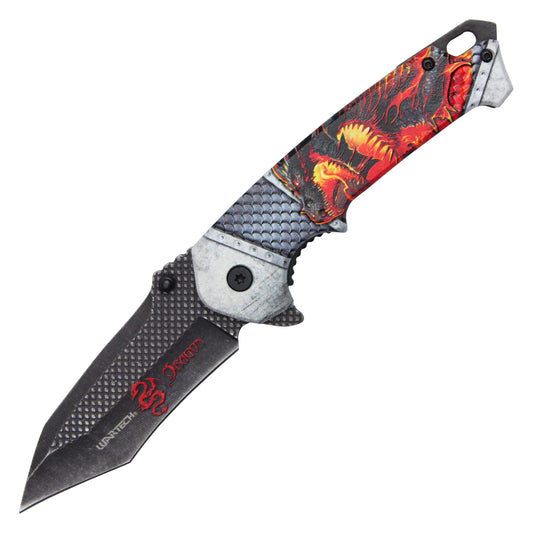 Wartech - 8" 3D Red Dragon Pocket Knife