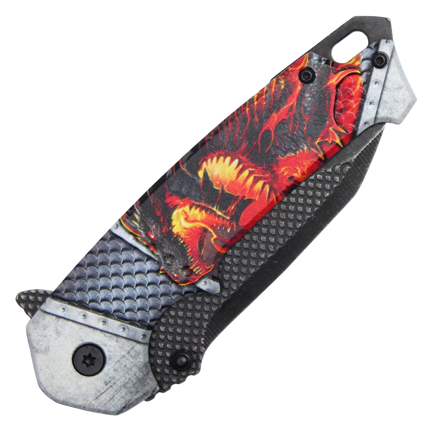 Wartech - 8" 3D Red Dragon Pocket Knife