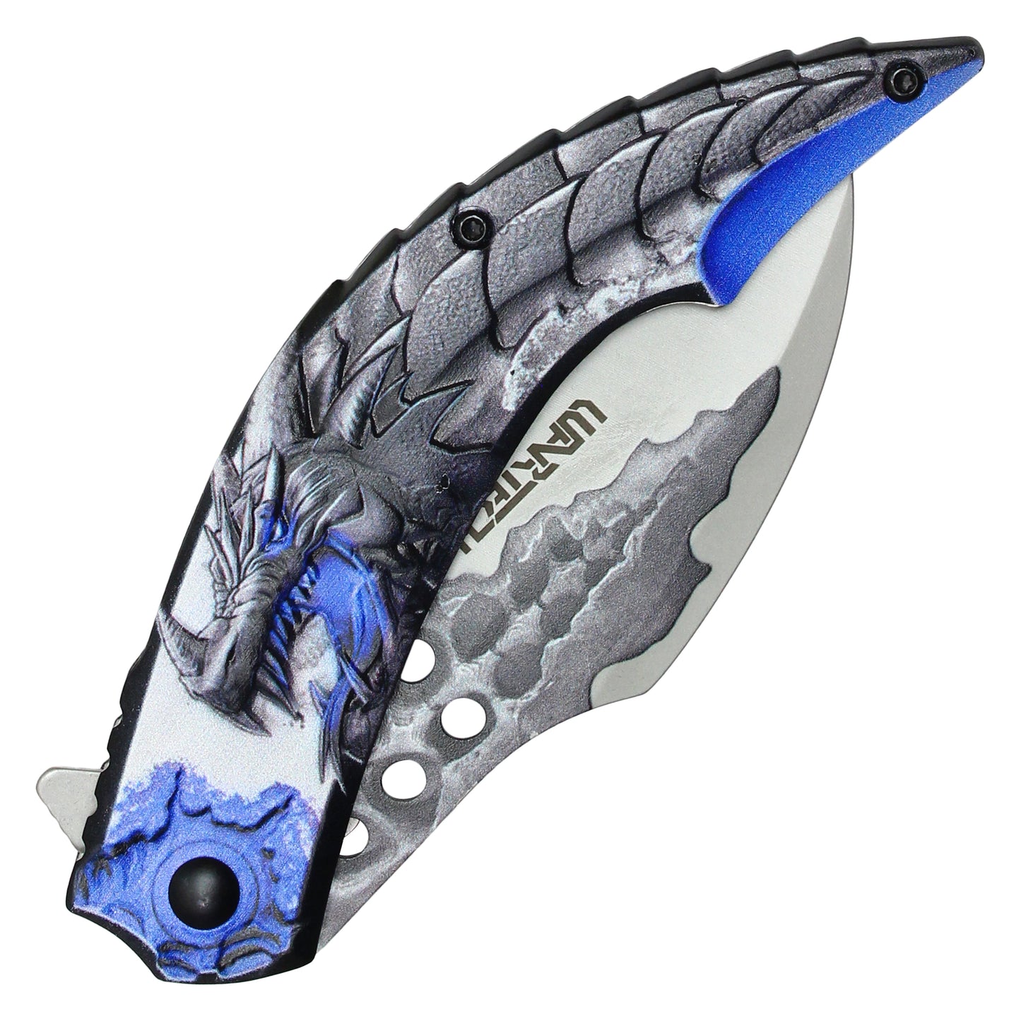 Wartech - 8" Blue 3D Dragon | Spring Assisted Pocket Knife