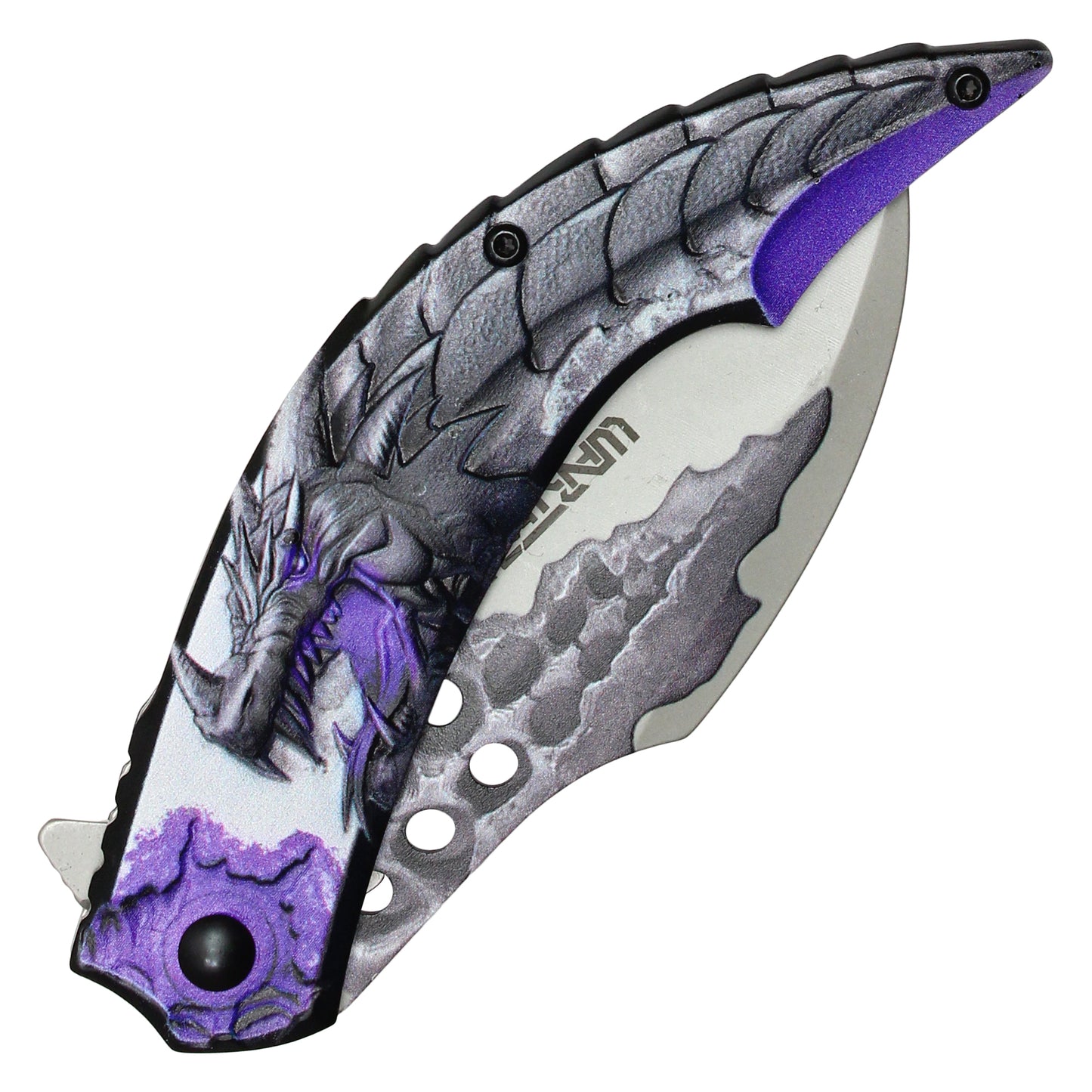 Wartech - 8" Purple 3D Dragon | Spring Assisted Pocket Knife