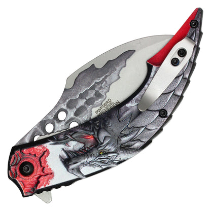 Wartech - 8" Red 3D Dragon Pocket Knife