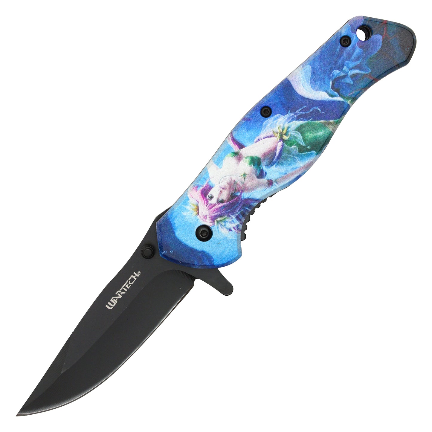 Wartech - 8"  Mermaid Print | Spring Assisted Pocket Knife