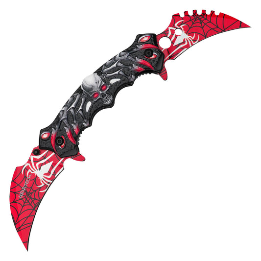 Wartech - 10”  Skull Spider | Dual Bladed Spring Assisted Pocket Knife