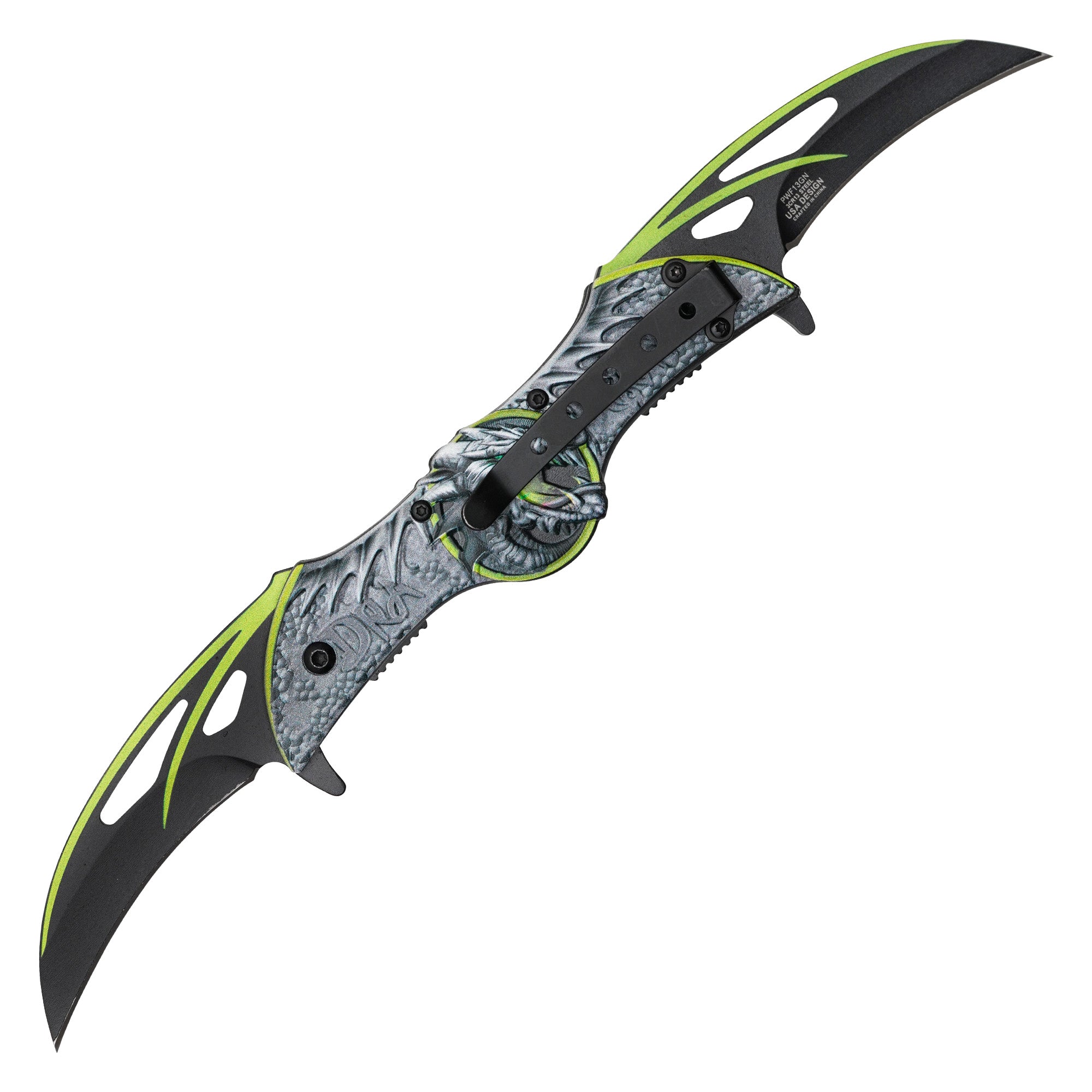Wartech - 10.5” Green Winged Dragon | Dual Blade Spring Assisted