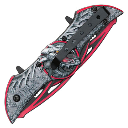 Wartech - 10.5” Red Dragon | Spring Assisted Pocket Knife
