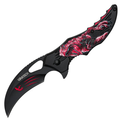 Wartech - 7” Red T-Rex | Spring Assisted Pocket Knife