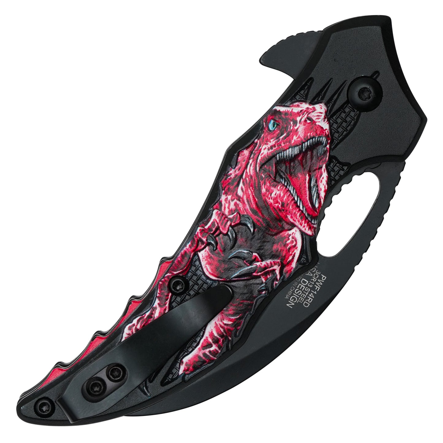 Wartech - 7” Red T-Rex | Spring Assisted Pocket Knife